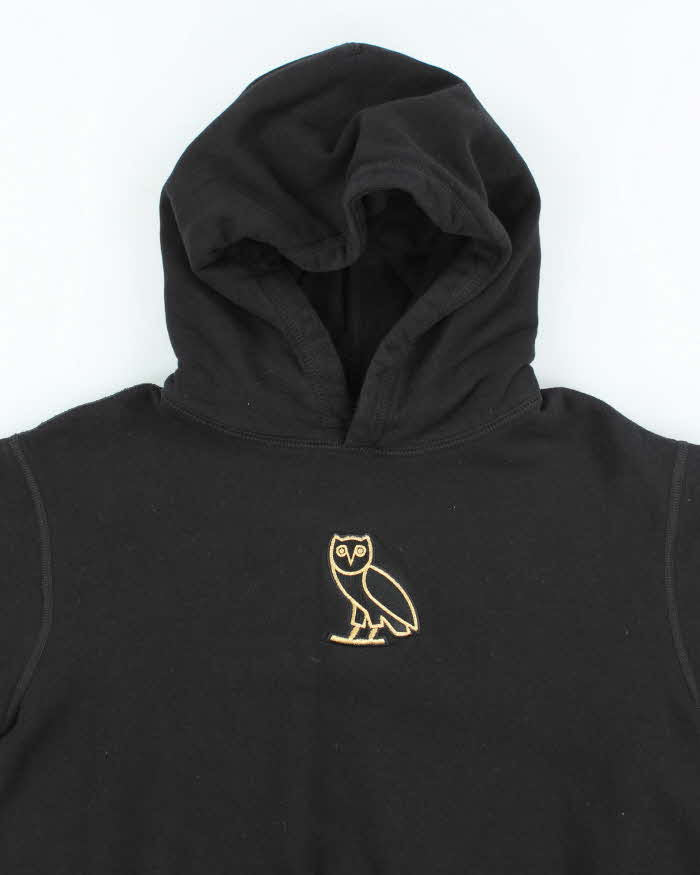 Octobers Very Owns Embroidered Owl Logo Hoodie - M