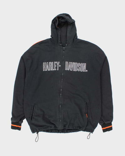 Vintage 2000's Harley Davidson Embroidered Zip Up Hoodie - XXL