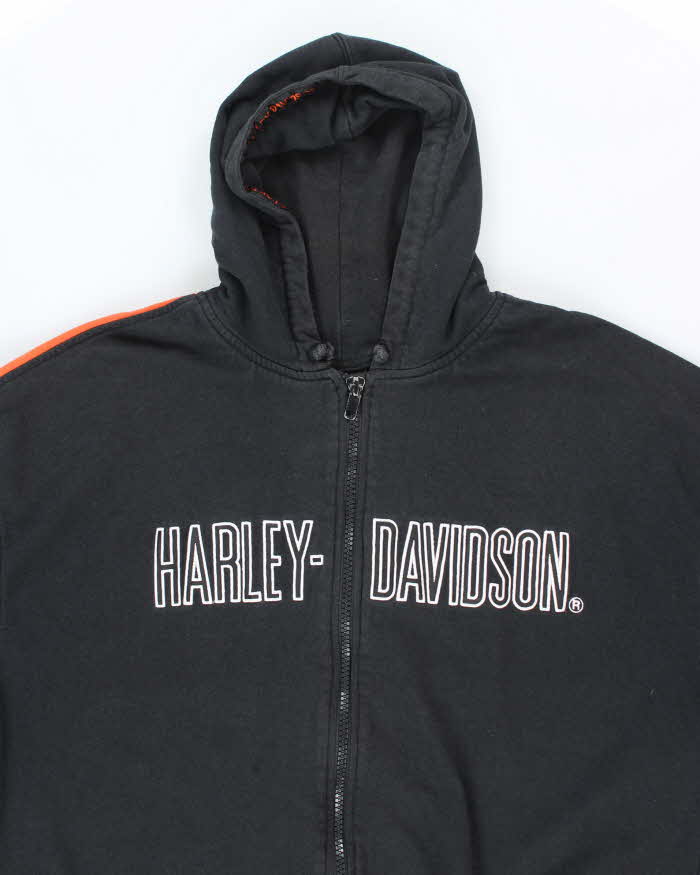 Vintage 2000's Harley Davidson Embroidered Zip Up Hoodie - XXL