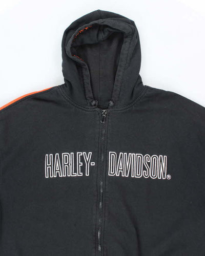 Vintage 2000's Harley Davidson Embroidered Zip Up Hoodie - XXL