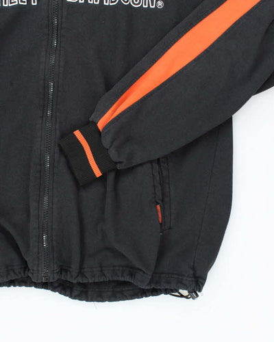 Vintage 2000's Harley Davidson Embroidered Zip Up Hoodie - XXL