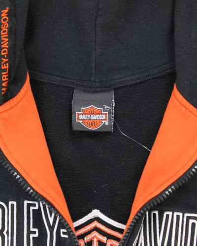 Vintage 2000's Harley Davidson Embroidered Zip Up Hoodie - XXL