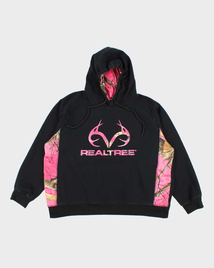Vintage Y2K Real Tree Pink Camouflage Branded Hoodie - XL