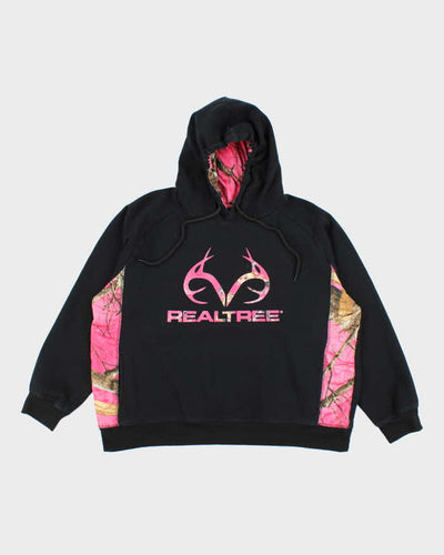 Vintage Y2K Real Tree Pink Camouflage Branded Hoodie - XL