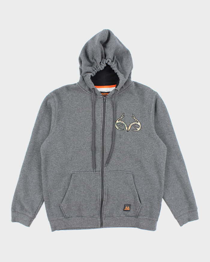 Vintage 2000's Real Tree Embroidered Camo Logo Zip Up Hoodie - L