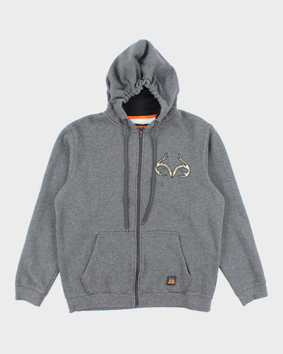 Vintage 2000's Real Tree Embroidered Camo Logo Zip Up Hoodie - L