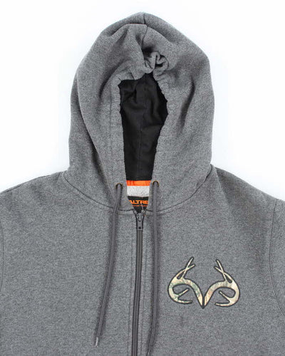Vintage 2000's Real Tree Embroidered Camo Logo Zip Up Hoodie - L