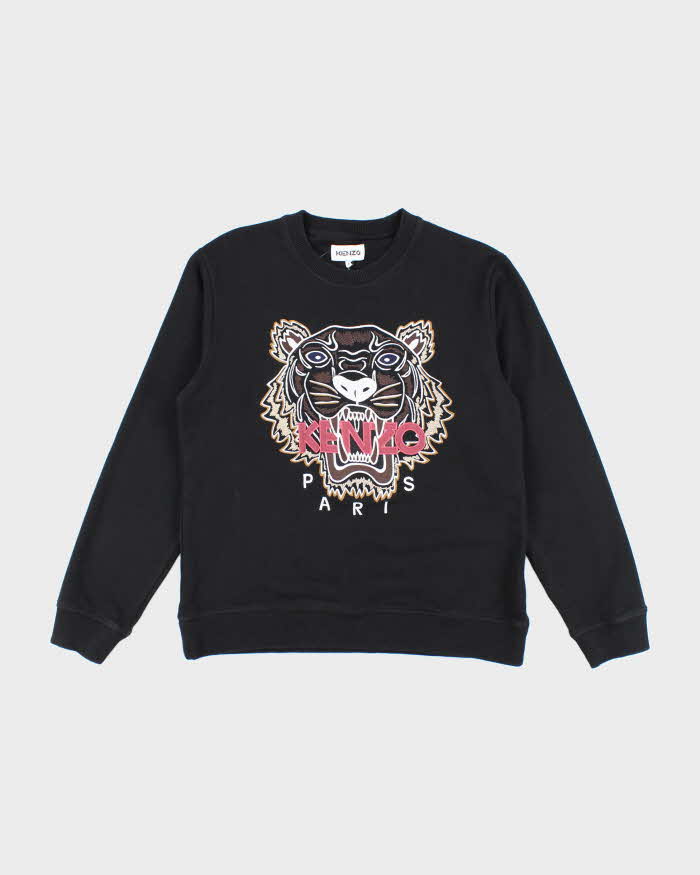Kenzo Black Embroidered Sweatshirt - M