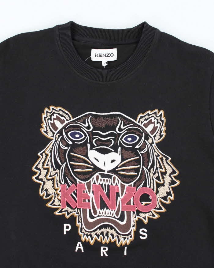 Kenzo Black Embroidered Sweatshirt - M