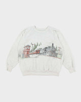 Vintage 90's Steam Train Graphic Print Sweatshirt - L