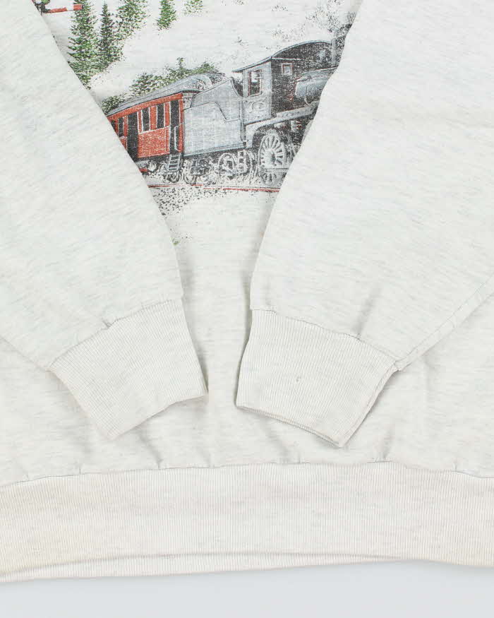 Vintage 90's Steam Train Graphic Print Sweatshirt - L
