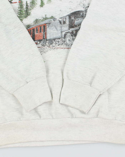 Vintage 90's Steam Train Graphic Print Sweatshirt - L