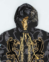 Vintage Y2K Christian Audiger Sequined Graphic Print Zip Up Hoodie - S