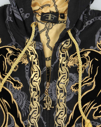 Vintage Y2K Christian Audiger Sequined Graphic Print Zip Up Hoodie - S