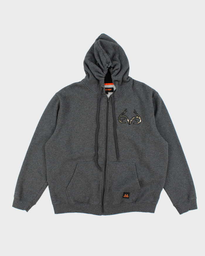 Vintage Y2K Real Tree Oversized Zip Up Hoodie - XXL