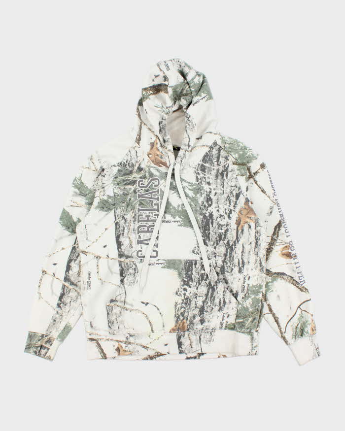 Vintage 2000's Cabella's Snow Real Tree Camo Hoodie - L