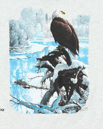 Vintage 90's Alaska Snow Eagle Graphic Sweatshirt - XL