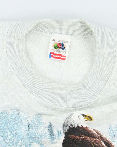 Vintage 90's Alaska Snow Eagle Graphic Sweatshirt - XL