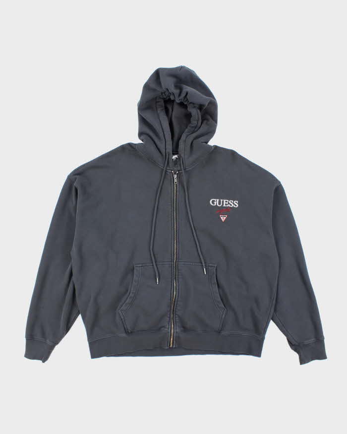 Vintage Y2K Guess Oversized Faded Zip Up Hoodie - L