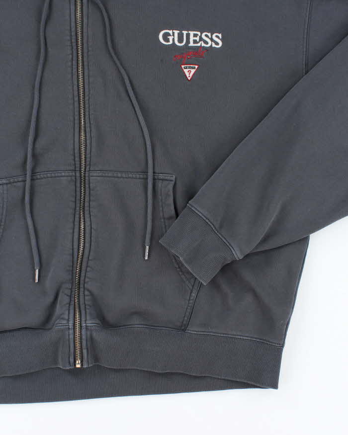 Vintage Y2K Guess Oversized Faded Zip Up Hoodie - L