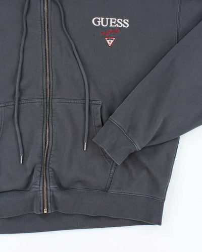 Vintage Y2K Guess Oversized Faded Zip Up Hoodie - L