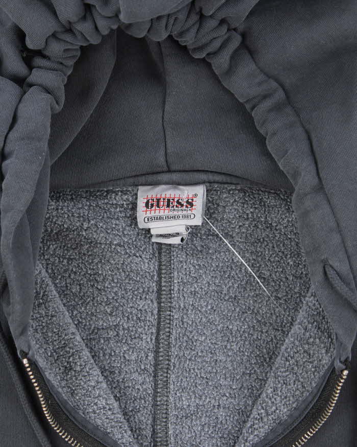 Vintage Y2K Guess Oversized Faded Zip Up Hoodie - L