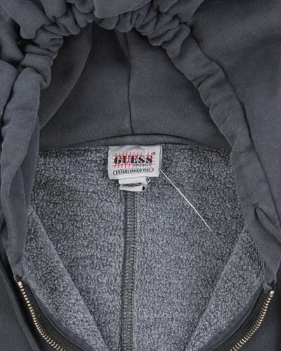 Vintage Y2K Guess Oversized Faded Zip Up Hoodie - L
