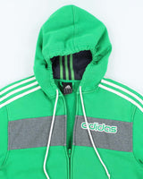 Vintage 2000's Adidas Three Striped Zip Up Hoodie - M