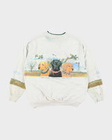 Vintage 2000's Dog Graphic Two Button Sweatshirt - L