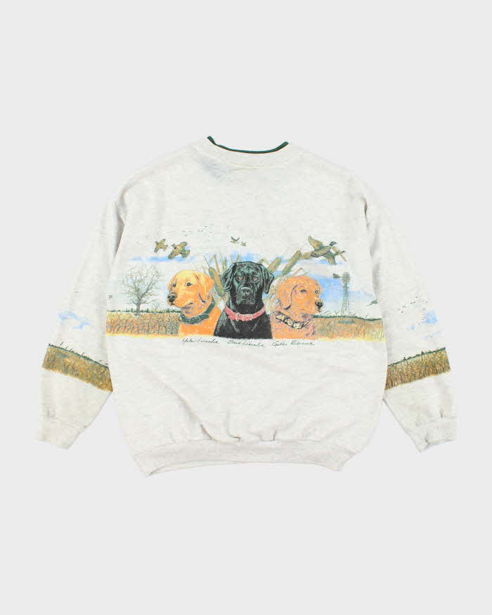 Vintage 2000's Dog Graphic Two Button Sweatshirt - L
