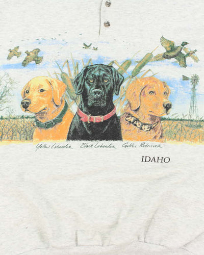 Vintage 2000's Dog Graphic Two Button Sweatshirt - L