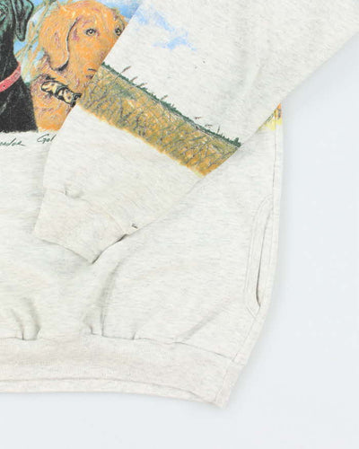 Vintage 2000's Dog Graphic Two Button Sweatshirt - L