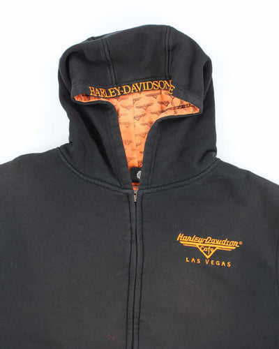 Vintage 2000's Harley Davidson Embroidered Zip Up Hoodie - L
