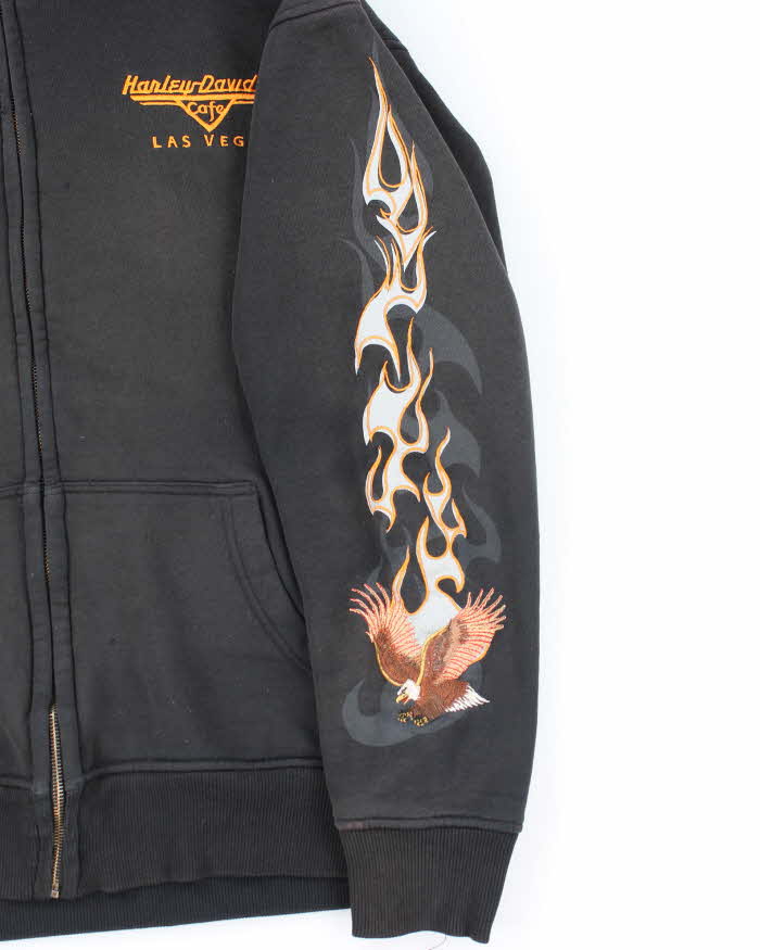 Vintage 2000's Harley Davidson Embroidered Zip Up Hoodie - L