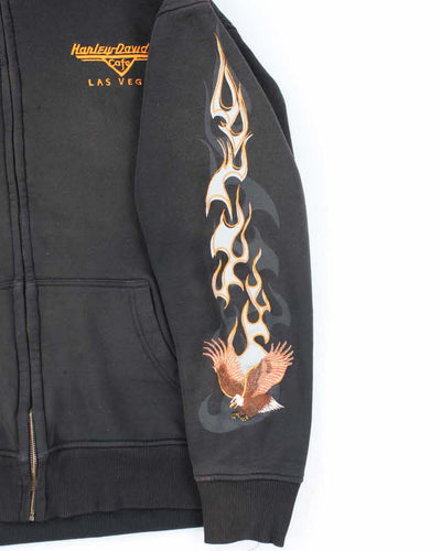 Vintage 2000's Harley Davidson Embroidered Zip Up Hoodie - L
