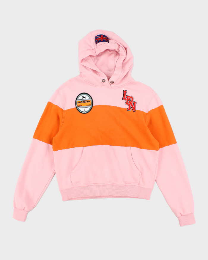 Vintage Burberry Pink & Orange Hoodie - M