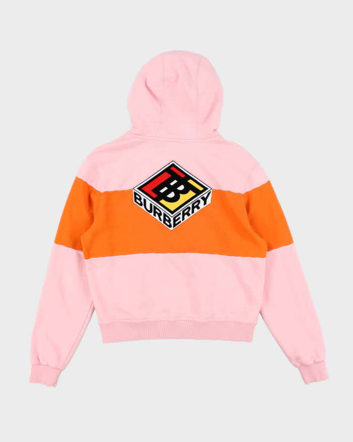 Vintage Burberry Pink &amp; Orange Hoodie - M