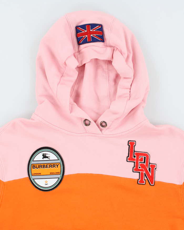 Vintage Burberry Pink & Orange Hoodie - M