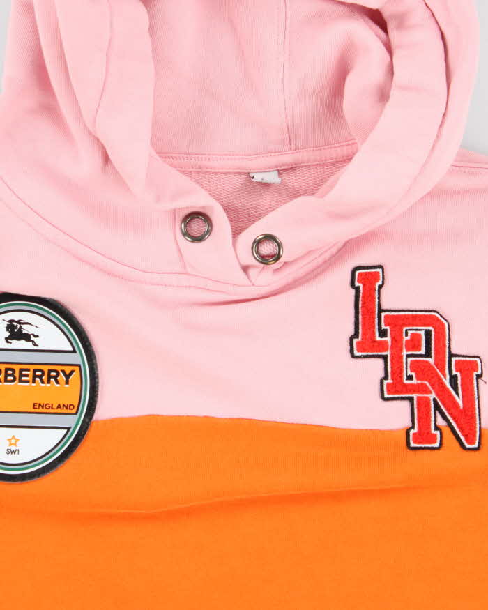 Vintage Burberry Pink &amp; Orange Hoodie - M
