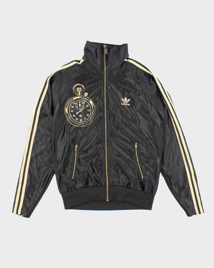 Vintage Adidas Black &amp; Gold Track Jacket - M