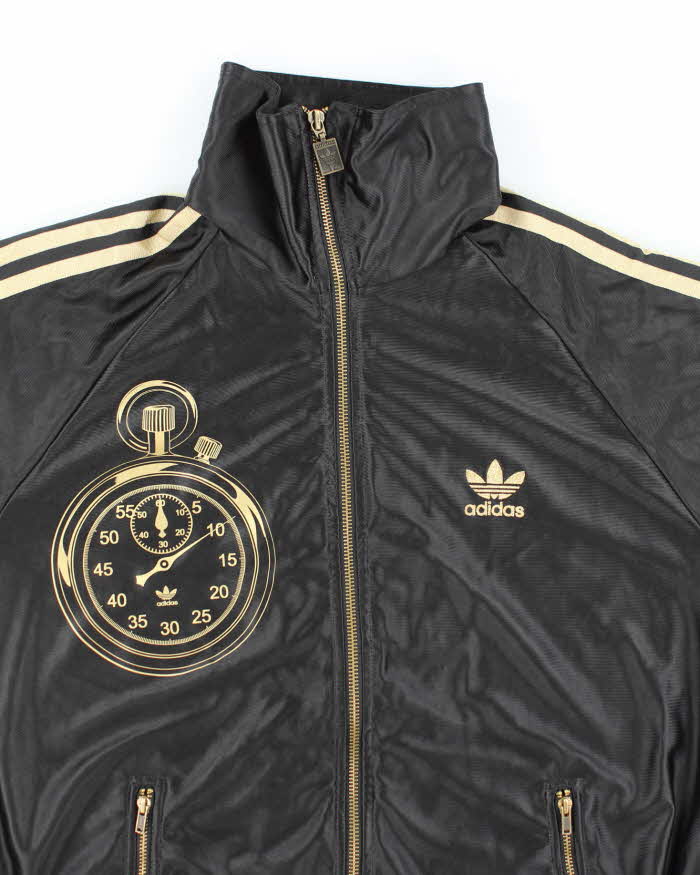 Vintage Adidas Black &amp; Gold Track Jacket - M