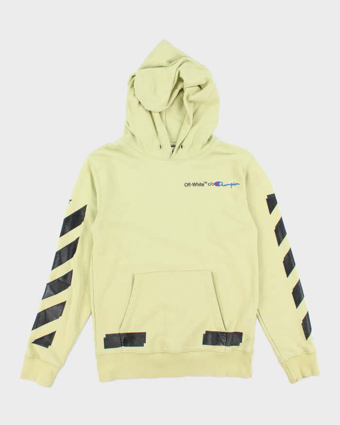 Off White x Champion Embroidered Graphic Print Hoodie - S