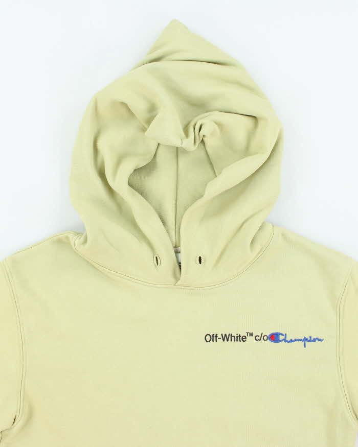 Off White x Champion Embroidered Graphic Print Hoodie - S – Rokit