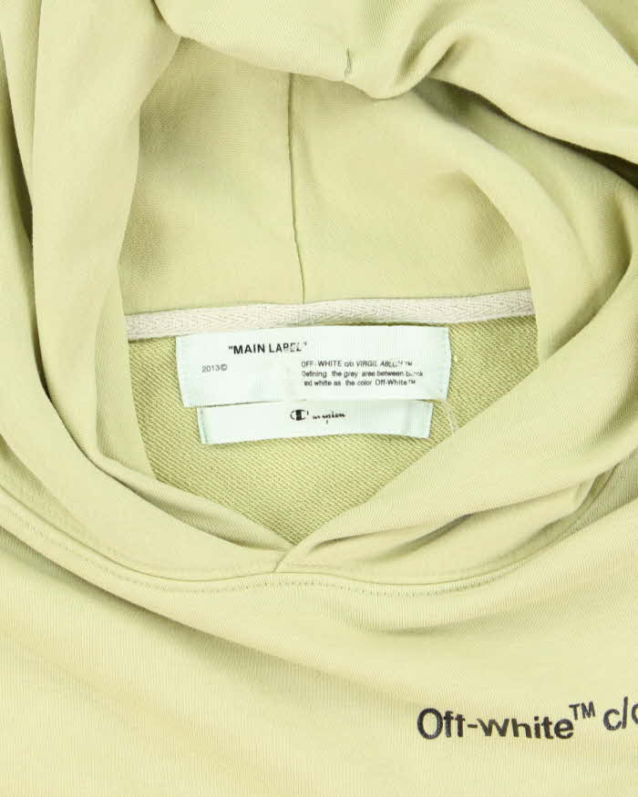 Off White x Champion Embroidered Graphic Print Hoodie - S – Rokit