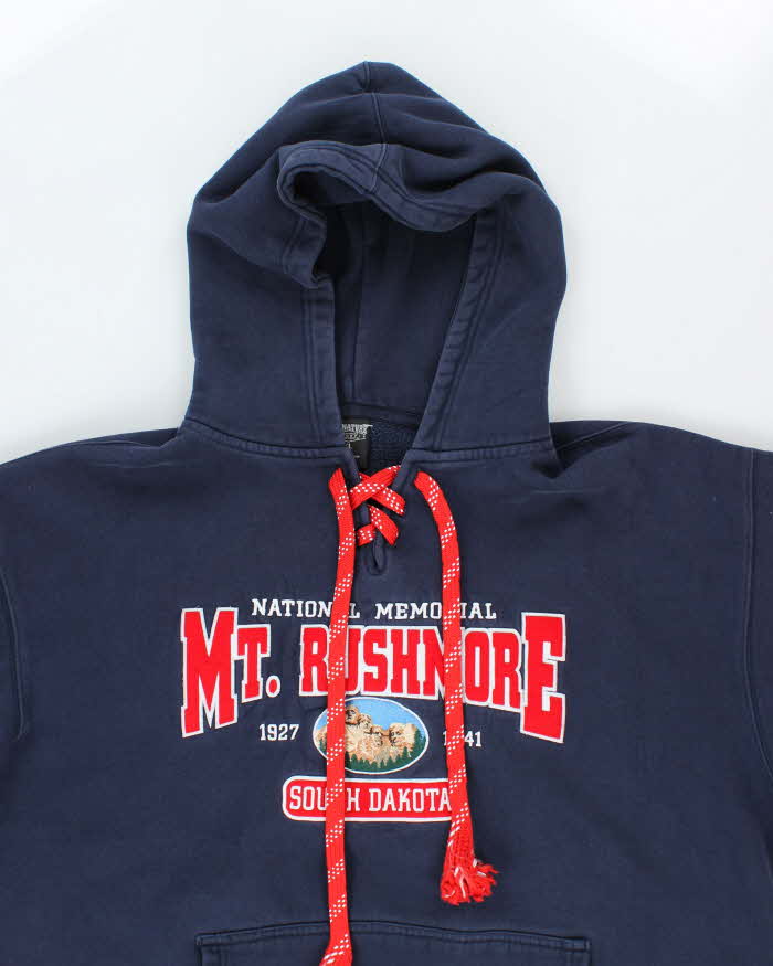 Vintage Mount Rushmore Embroidered Oversized Hoodie - XL