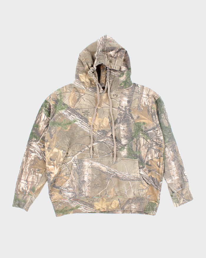 Vintage Real Tree Camouflage Faded Hoodie - L