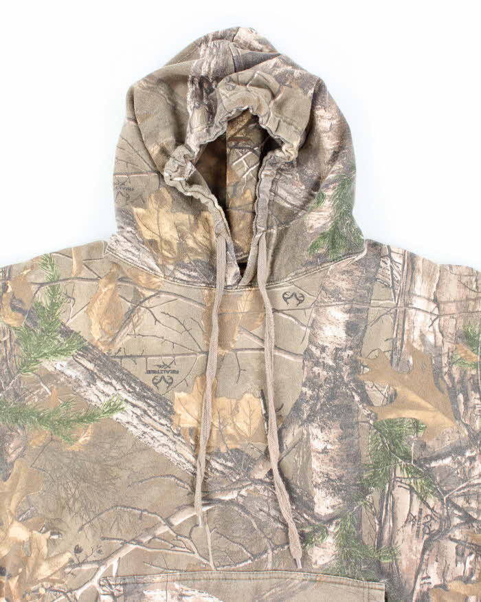 Vintage Real Tree Camouflage Faded Hoodie - L