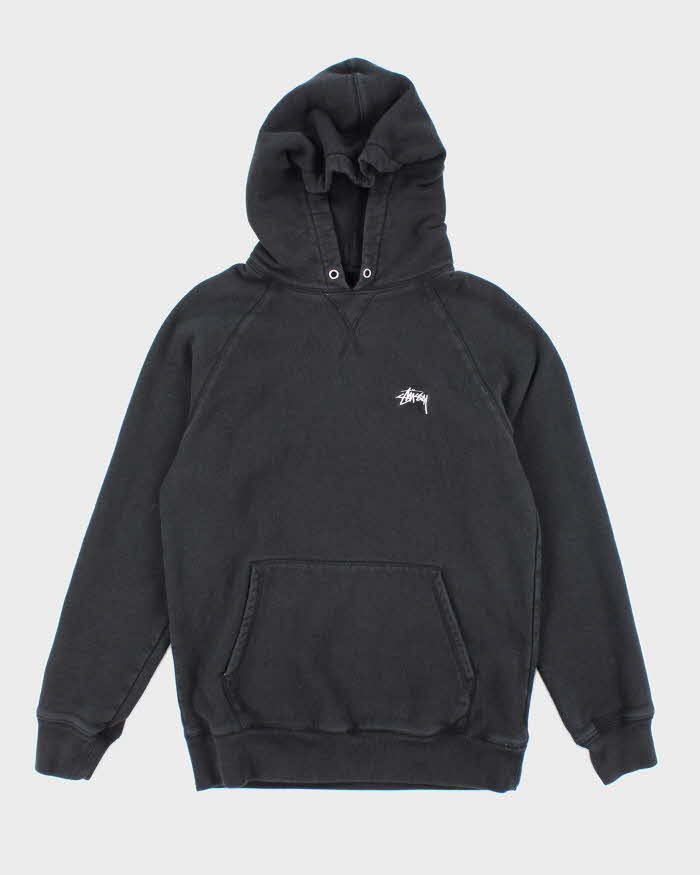 Vintage Stussy Faded Small Embroidered Logo Hoodie - S