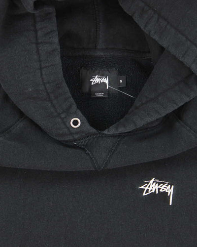 Vintage Stussy Faded Small Embroidered Logo Hoodie - S