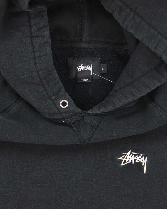 Vintage Stussy Faded Small Embroidered Logo Hoodie - S